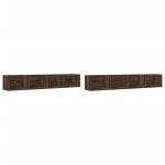 Vidaxl armoires murales 2pcs ch�ne marron 99x18x16, 5cm bois ing�nierie