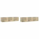 Vidaxl armoires murales 2pcs chne sonoma 75x18x16, 5cm bois ingnierie
