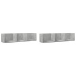 Vidaxl armoires murales 2pcs gris bton 75x18x16, 5cm bois d'ingnierie