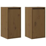 Vidaxl armoires murales 2pcs marron miel 30x30x60cm bois de pin massif