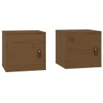 Vidaxl armoires murales 2pcs marron miel 31, 5x30x30 cm bois pin massif