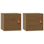Vidaxl armoires murales 2pcs marron miel 31, 5x30x30 cm bois pin massif