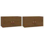 Vidaxl armoires murales 2pcs marron miel 60x30x30cm bois de pin massif