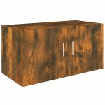 Vidaxl armoire murale ch�ne fum� 80x39x40 cm bois d'ing�nierie