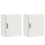 Vidaxl armoires murales de cuisine 2 pcs lucca en bois d'ing�nierie blanc