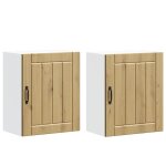 Vidaxl armoires murales de cuisine 2 pcs lucca en bois d'ing�nierie ch�ne artisanal