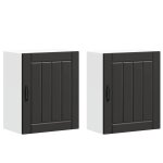 Vidaxl armoires murales de cuisine 2 pcs lucca en bois d'ing�nierie noir