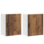 Vidaxl armoires murales de cuisine 2 pcs lucca bois d'ing�nierie vieilli