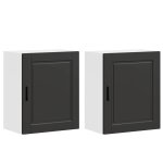 Vidaxl armoires murales de cuisine 2 pcs porto noir bois d'ing�nierie