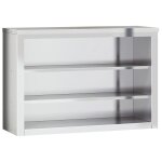 Vidaxl armoire murale de cuisine avec tagres acier inoxydable