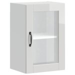 Vidaxl armoire murale cuisine avec porte en verre porto blanc brillant