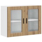 Vidaxl armoire murale de cuisine porte en verre porto chne artisanal