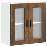 Vidaxl armoire murale de cuisine avec porte en verre porto ch�ne fum�