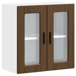 Vidaxl armoire murale de cuisine et porte en verre porto chne marron