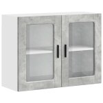 Vidaxl armoire murale de cuisine avec porte en verre porto gris bton