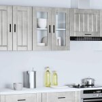 Vidaxl armoire murale de cuisine avec porte en verre porto gris bton