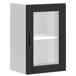 Vidaxl armoire murale de cuisine avec porte en verre porto noir