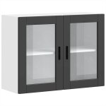 Vidaxl armoire murale de cuisine avec porte en verre porto noir
