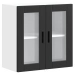 Vidaxl armoire murale de cuisine avec porte en verre porto noir