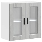 Vidaxl armoire murale de cuisine avec porte en verre porto sonoma gris
