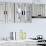 Vidaxl armoire murale de cuisine avec porte en verre porto sonoma gris