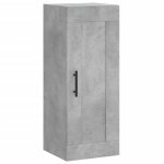 Vidaxl armoire murale gris b�ton 34, 5x34x90 cm bois d'ing�nierie