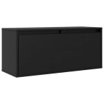 Vidaxl armoires murales noir 80x30x35 cm bois de pin massif