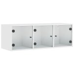 Vidaxl armoire murale avec portes en verre blanc 102x37x35 cm