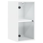 Vidaxl armoire murale avec portes en verre blanc 35x37x68, 5 cm