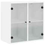Vidaxl armoire murale avec portes en verre blanc 68x37x68, 5 cm