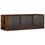 Vidaxl armoire murale avec portes en verre chêne fumé 102x37x35 cm Vidaxl armoire murale avec portes en verre chêne fumé 102x37x35 cm