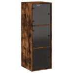 Vidaxl armoire murale avec portes en verre ch�ne fum� 35x37x100 cm