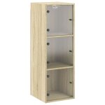 Vidaxl armoire murale avec portes en verre ch�ne sonoma 35x37x100 cm