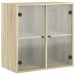Vidaxl armoire murale avec portes en verre chne sonoma 68x37x68, 5 cm