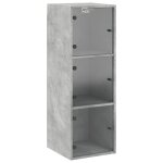 Vidaxl armoire murale avec portes en verre gris bton 35x37x100 cm