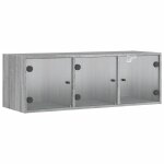 Vidaxl armoire murale avec portes en verre sonoma gris 102x37x35 cm