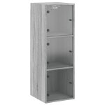 Vidaxl armoire murale avec portes en verre sonoma gris 35x37x100 cm