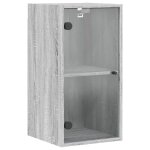 Vidaxl armoire murale avec portes en verre sonoma gris 35x37x68, 5 cm
