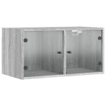 Vidaxl armoire murale avec portes en verre sonoma gris 68, 5x37x35 cm