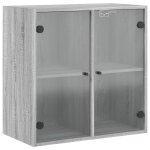 Vidaxl armoire murale avec portes en verre sonoma gris 68x37x68, 5 cm