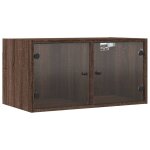 Vidaxl armoires murales portes vitr�es 2 pcs ch�ne marron 68, 5x37x35cm