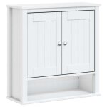 Vidaxl armoire murale de salle de bain berg blanc bois massif