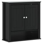 Vidaxl armoire murale de salle de bain berg noir bois massif