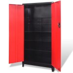 Vidaxl armoire  outils avec 2 portes acier 90x40x180 cm noir et rouge