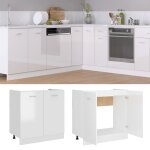 Vidaxl meuble sous - vier  lyon  blanc brillant 80 x 46 x 81, 5 cm bois d'ingnierie