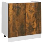 Vidaxl meuble sous vier  lyon  chne fum 80 x 46 x 81, 5 cm bois d'ingnierie