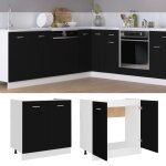 Vidaxl meuble sous - vier  lyon  noir 80 x 46 x 81, 5 cm bois d'ingnierie