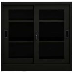 Vidaxl armoire � portes coulissantes noir 90x40x90 cm acier