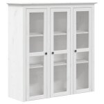 Vidaxl armoire avec portes vitrées bodo blanc bois de pin massif Vidaxl armoire avec portes vitrées bodo blanc bois de pin massif