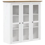 Vidaxl armoire avec portes vitrées bodo blanc marron bois pin massif Vidaxl armoire avec portes vitrées bodo blanc marron bois pin massif